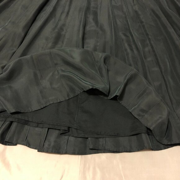 Fine Silk Voluminous Charcoal Maxi Skirt - Picture 6 of 14